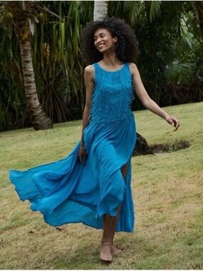 NWT DÔEN Donyale Dress in Blue Grotto Size S